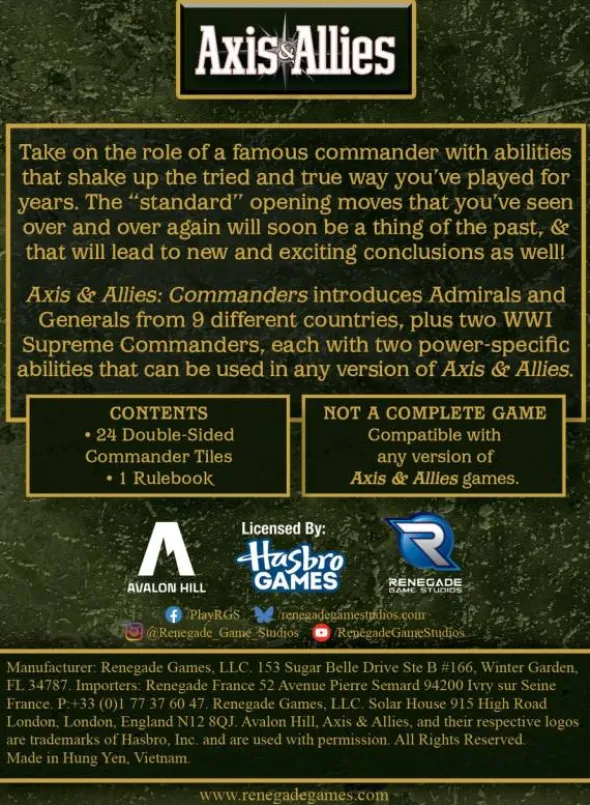 Axis & Allies Commanders (Exp.) (engl.)