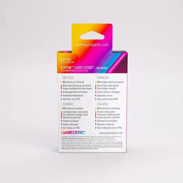 Board Game Sleeves Scythe Clear Matte