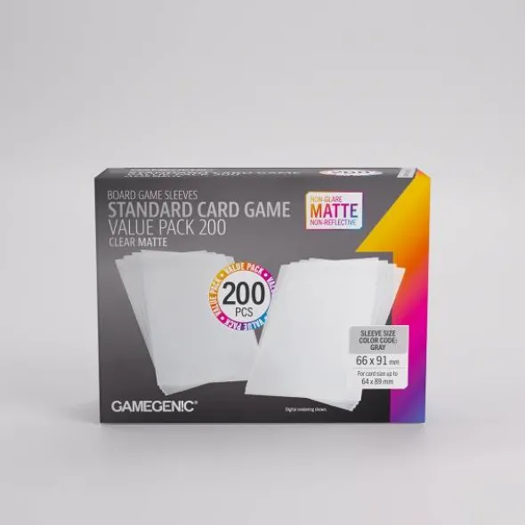 Board Game Sleeves Standard Card Game Clear Matte Value Pack 200 (66mm x 91mm)