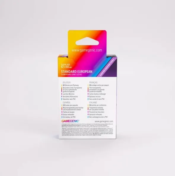 Board Game Sleeves Standard European Clear