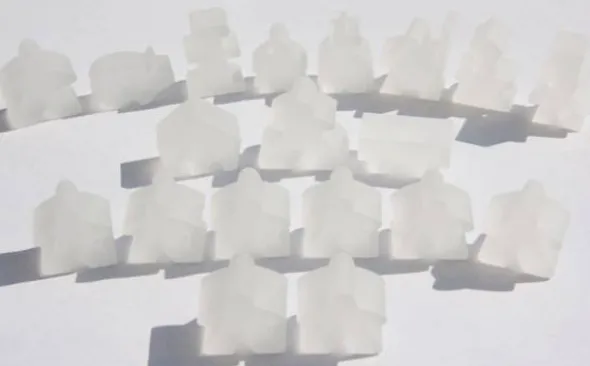 Carcassonne: Meeple - komplettes Spielfiguren-Set (19 Figuren) FROZEN Farblos