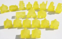 Carcassonne: Meeple - komplettes Spielfiguren-Set (19 Figuren) FROZEN Gelb