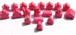 Carcassonne: Meeple - komplettes Spielfiguren-Set (19 Figuren) HOLZ Pink