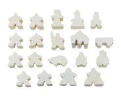 Carcassonne: Meeple - komplettes Spielfiguren-Set (19 Figuren) HOLZ Weiss