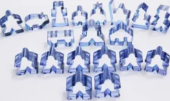 Carcassonne: Meeple - komplettes Spielfiguren-Set (19 Figuren) TRANSPARENT Blau