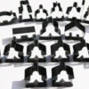 Carcassonne: Meeple - komplettes Spielfiguren-Set (19 Figuren) TRANSPARENT Schwarz