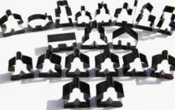 Carcassonne: Meeple - komplettes Spielfiguren-Set (19 Figuren) TRANSPARENT Schwarz