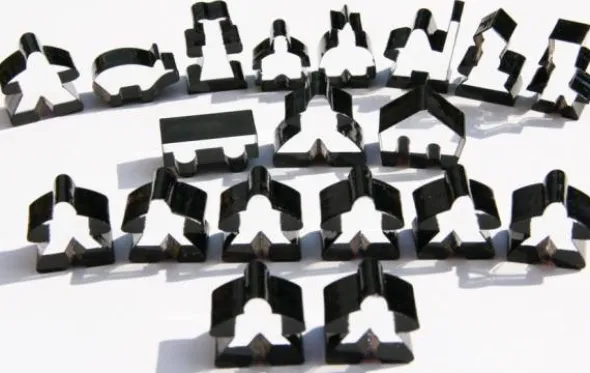 Carcassonne: Meeple - komplettes Spielfiguren-Set (19 Figuren) TRANSPARENT Schwarz