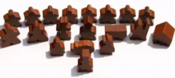 Carcassonne: Meeple - komplettes Spielfiguren-Set (19 Figuren) HOLZ Braun
