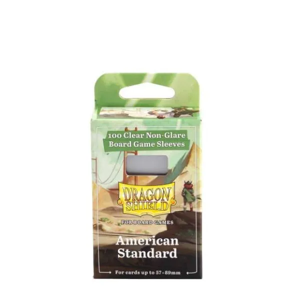 Dragon Shield: Board Game Sleeves Clear/NonGlare – American Standard 57mm x 89mm (100)