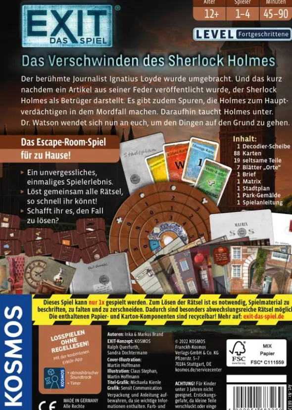 EXIT - Das Spiel: Das Verschwinden des Sherlock Holmes