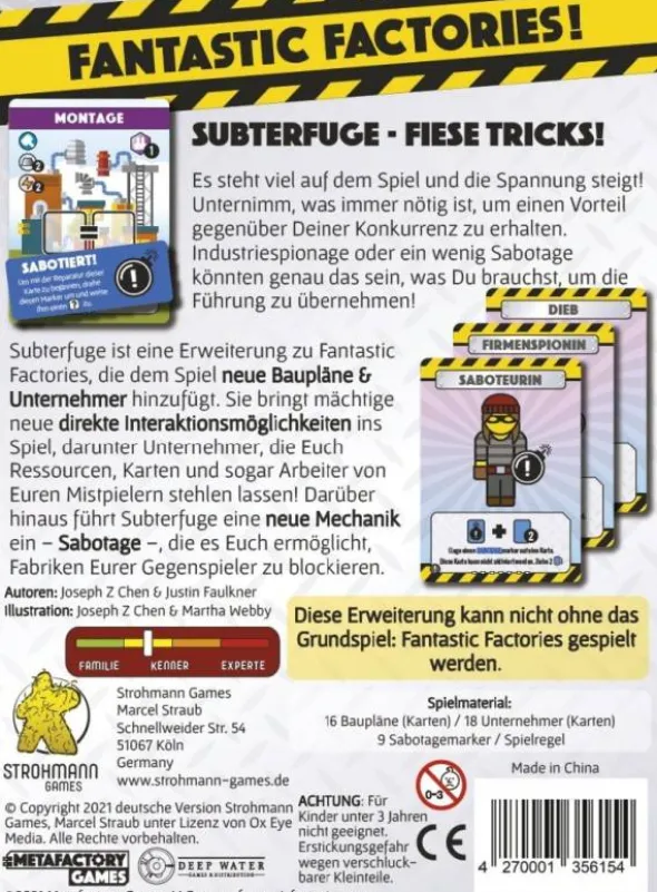 Fantastic Factories: Subterfuge (Erw.) (deutsch)