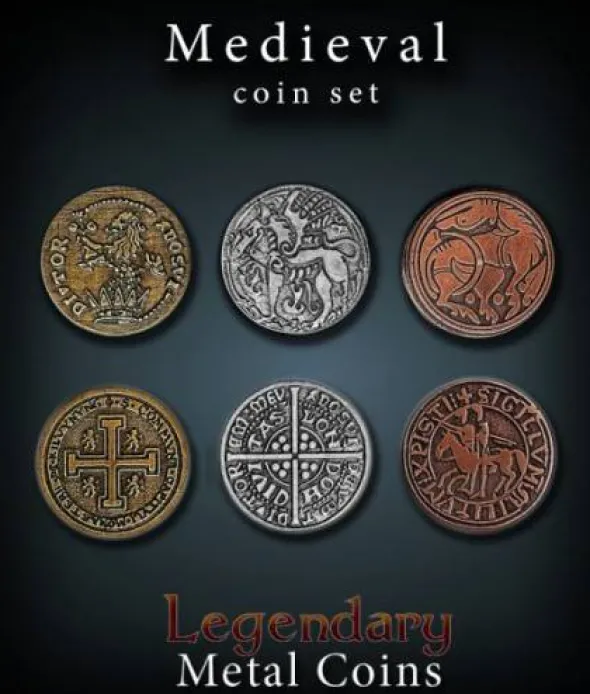 Legendary Metall Münzen Set Mittelalter