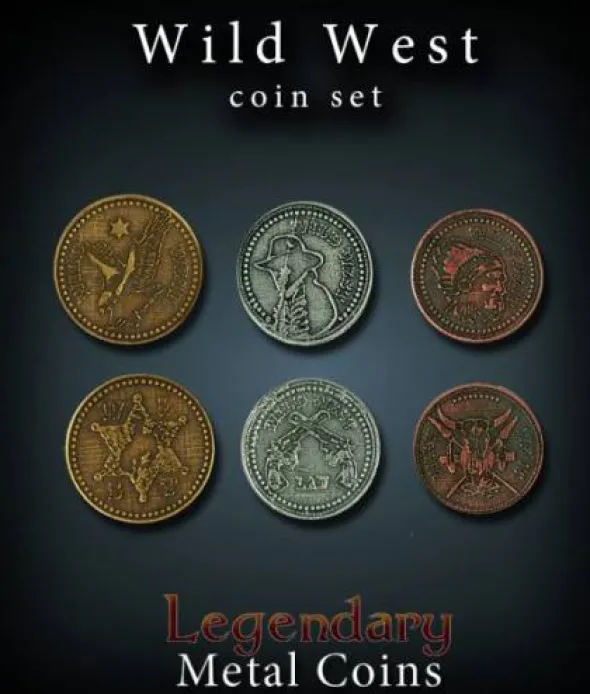 Legendary Metall Münzen Set Wilder Westen