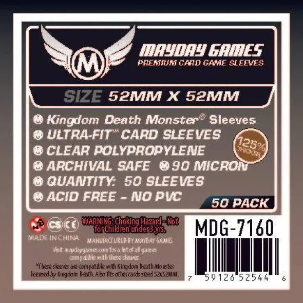 Premium Kingdom Death Monster Sleeves (50pcs) 52mm x 52mm - 7160