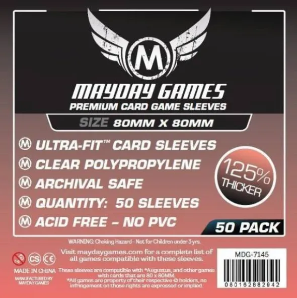 Premium Medium Square Sleeves (50pcs) 80mm x 80mm - 7145
