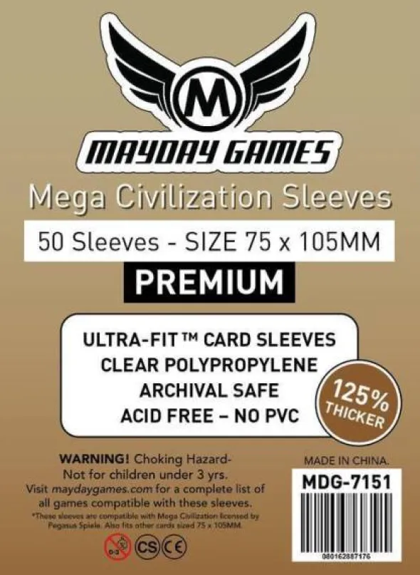 Premium Mega Civilization Sleeves (50pcs) 75mm x 105mm - 7151