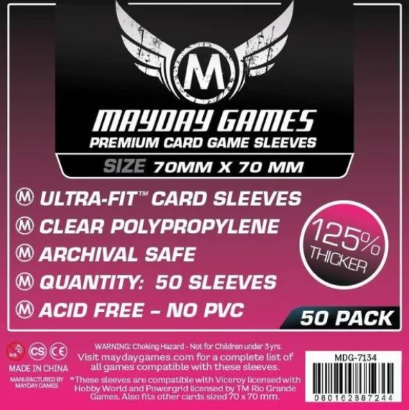 Premium Small Square Card Sleeves (50pcs) 70mm x 70mm - 7134