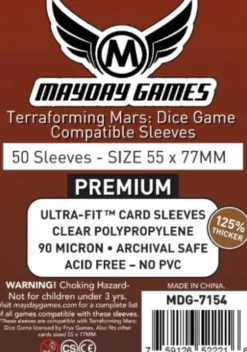 Premium Terraforming Mars: DiceGame Compatible Sleeves (55mm x 77mm) - 7154