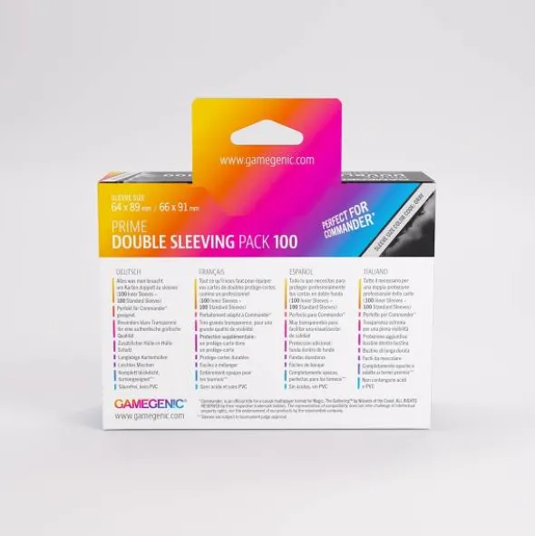 Prime Double Sleeving Pack 100 66x91