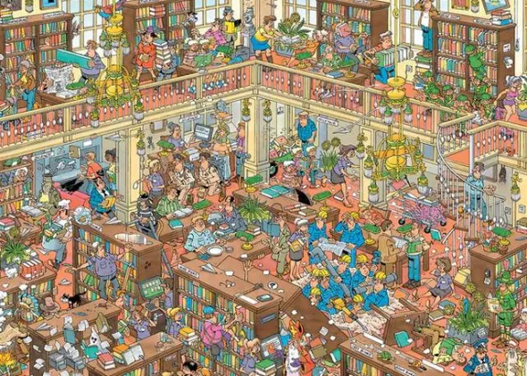 Puzzle: Die Bibliothek (Jan van Haasteren) (500 XL Teile)