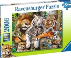 Puzzle: Schmusende Raubkatzen (200 XXL Teile)