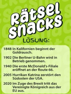 Rätsel Snacks: Wann war was?