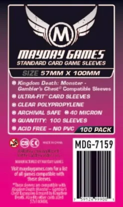 Standard Kingdom Death Gambler's Chest Compatible Sleeves (100pcs) 57mm x 100mm - 7159