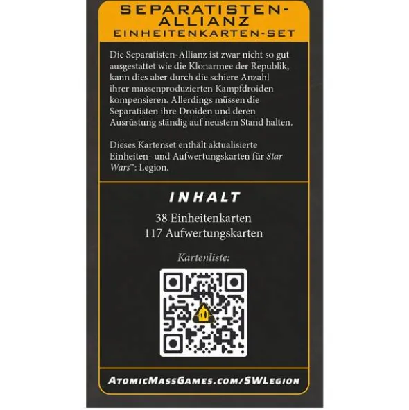 Star Wars: Legion - Separatisten-Allianz Einheitenkarten-Set (Erw.)