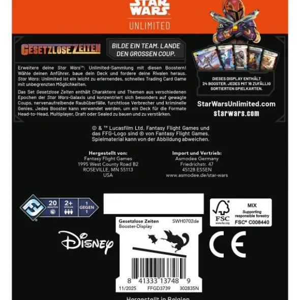 Star Wars: Unlimited - Gesetzlose Zeiten (Booster-Display)