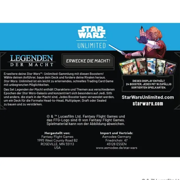 Star Wars: Unlimited - Legenden der Macht (Booster-Display)