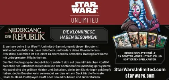 Star Wars: Unlimited - Niedergang der Republik (Booster-Display)