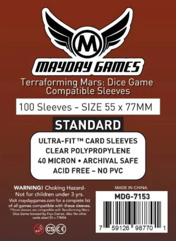 Terraforming Mars: DiceGame Compatible Sleeves (55mm x 77mm) - 7153