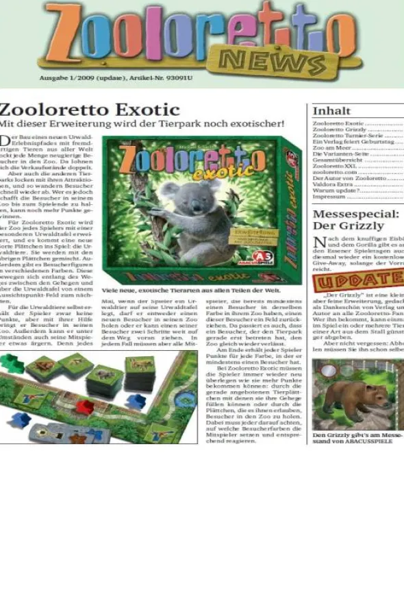 Zooloretto News 1/2009